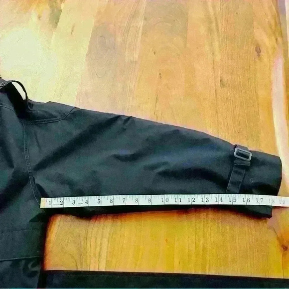 Vintage 90s Oversized Minimalist Unisex Black Belted Long Jacket Trench Coat - Picture 15 of 16